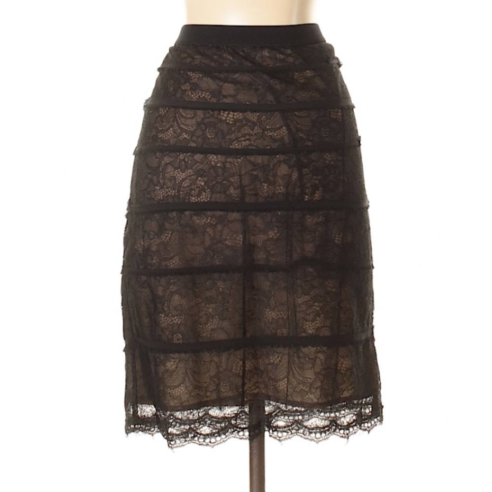 BcbgMaxazria black and nude lace skirt!